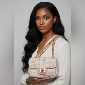 Chic Tweed Shoulder Bag